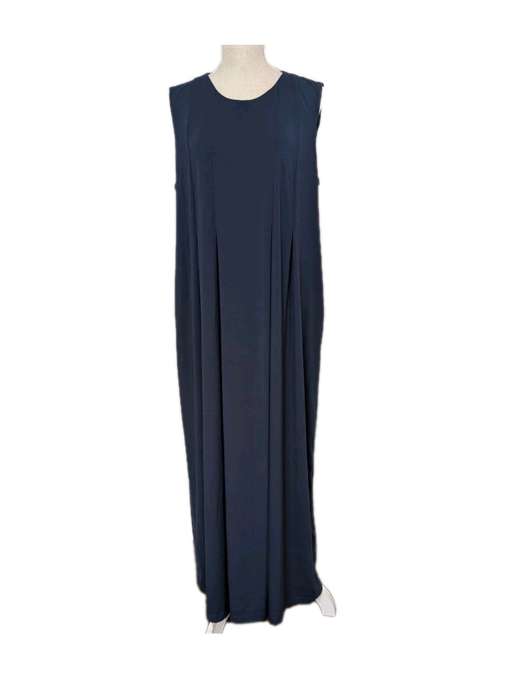 New J. McLauglin Dress Women's XL Blue Clive Sleeveless Maxi Pockets Knit